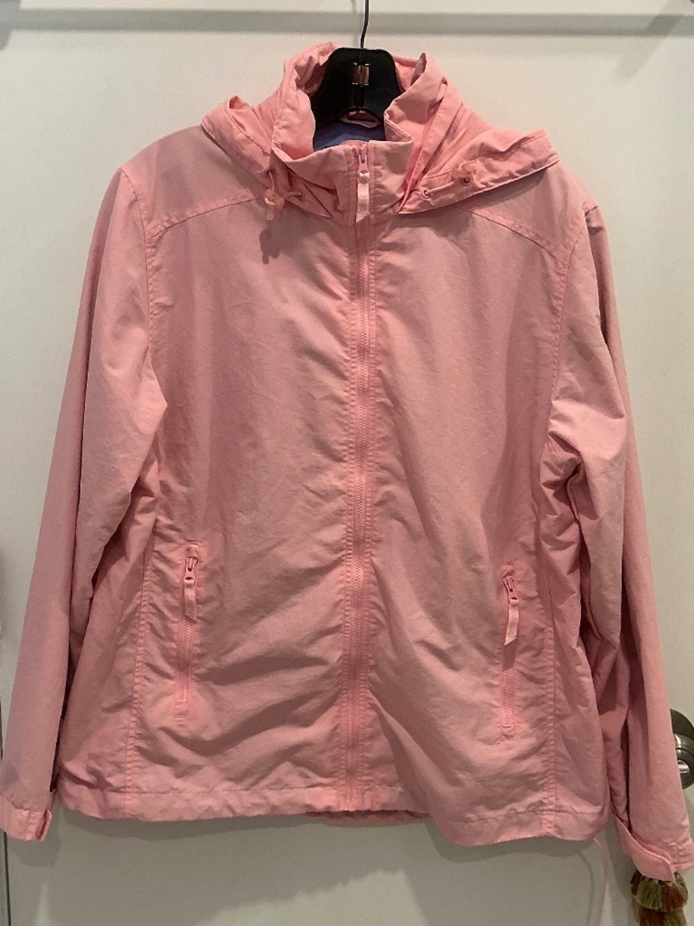 Land’s End Pink Hooded Rain Jacket M 10 12